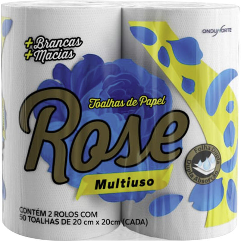 Toalha de Papel Rose 100 folhas 2 rolos