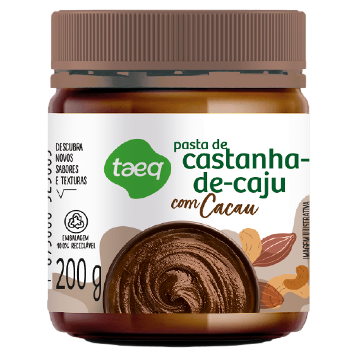 Pasta de Castanha-de-Caju com Cacau Taeq Pote 200g