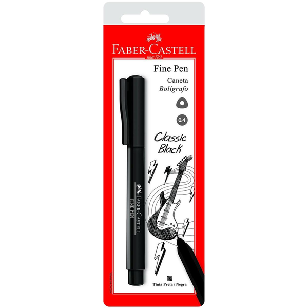 Caneta Faber-Castell Fine Pen - Ultrafina - Preta - Ref. SM/FPBPRZF
