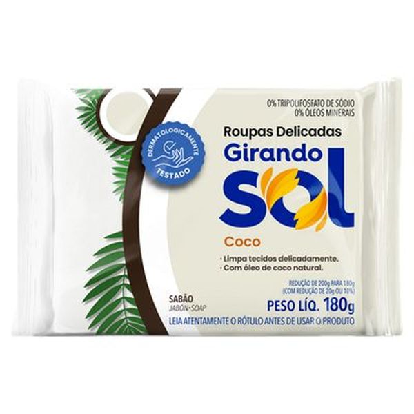 Sabão Barra GIRANDO SOL Coco 180g