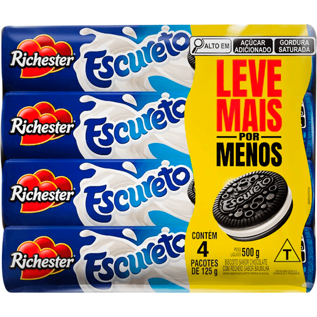 Biscoito Recheado Richester Escureto 500g