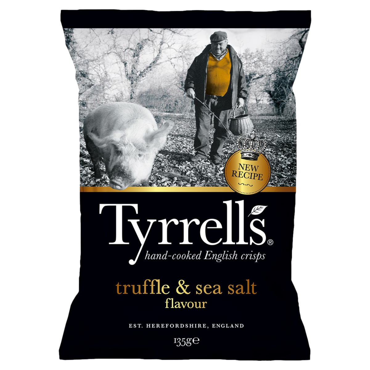 Batata Frita com Sal Marinho e Trufa Tyrrells Pacote 135g