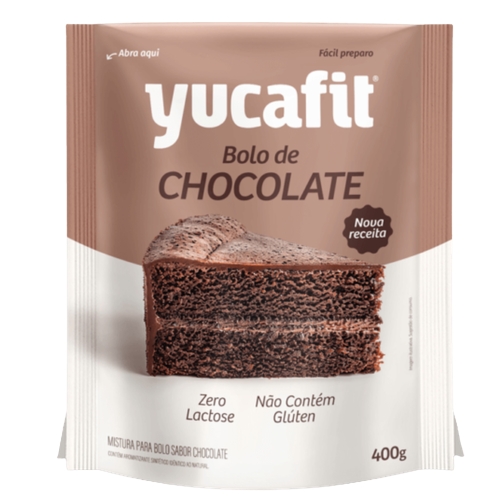 Mistura Para Bolo Yucafit Não Contém Glúten Sabor Chocolate 400g