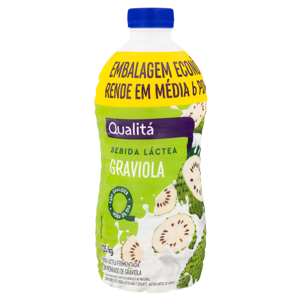 Bebida Láctea Fermentada Graviola Qualitá Garrafa 1,25kg Embalagem Econômica