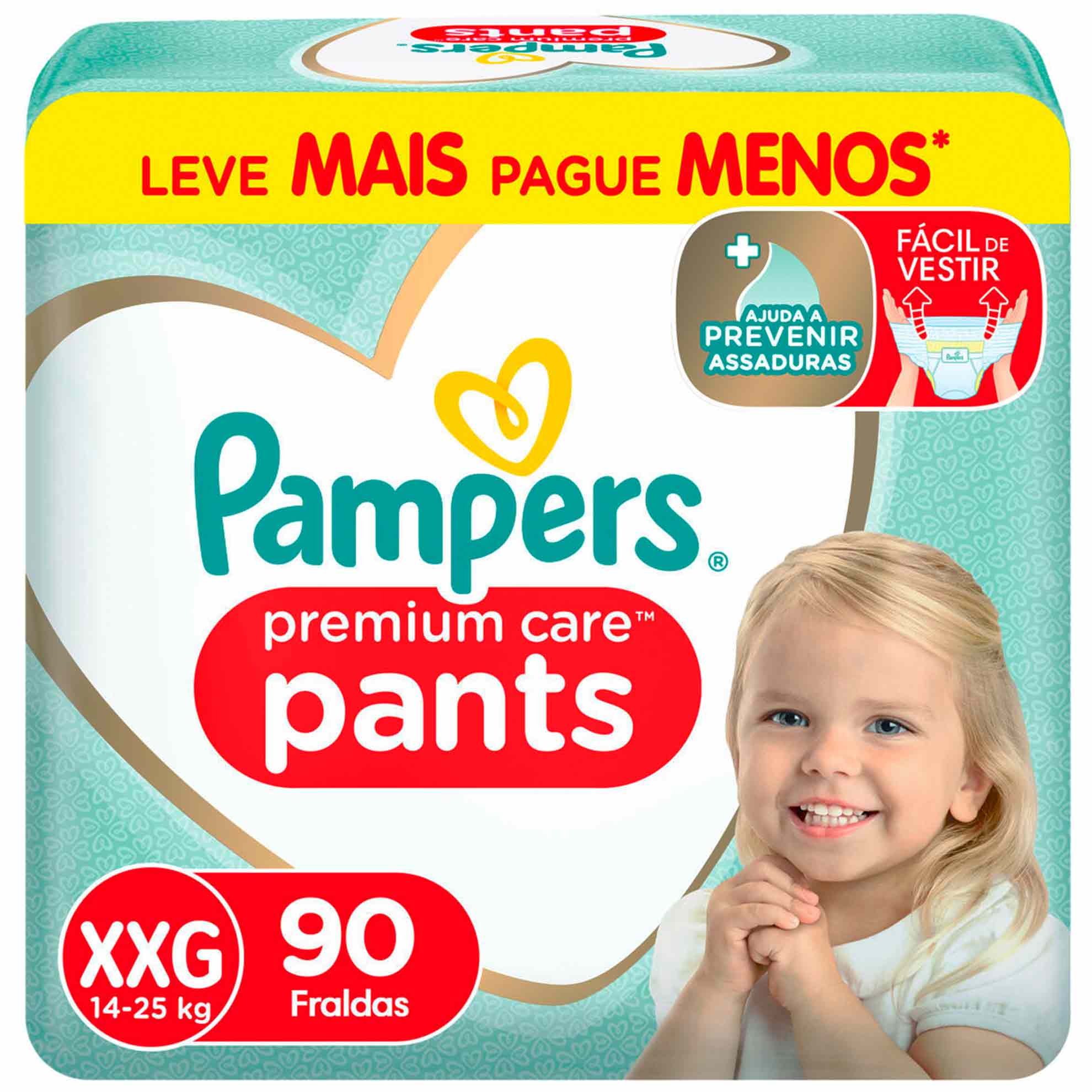 Fralda Pampers Pants Premium Care XXG 90 unidades