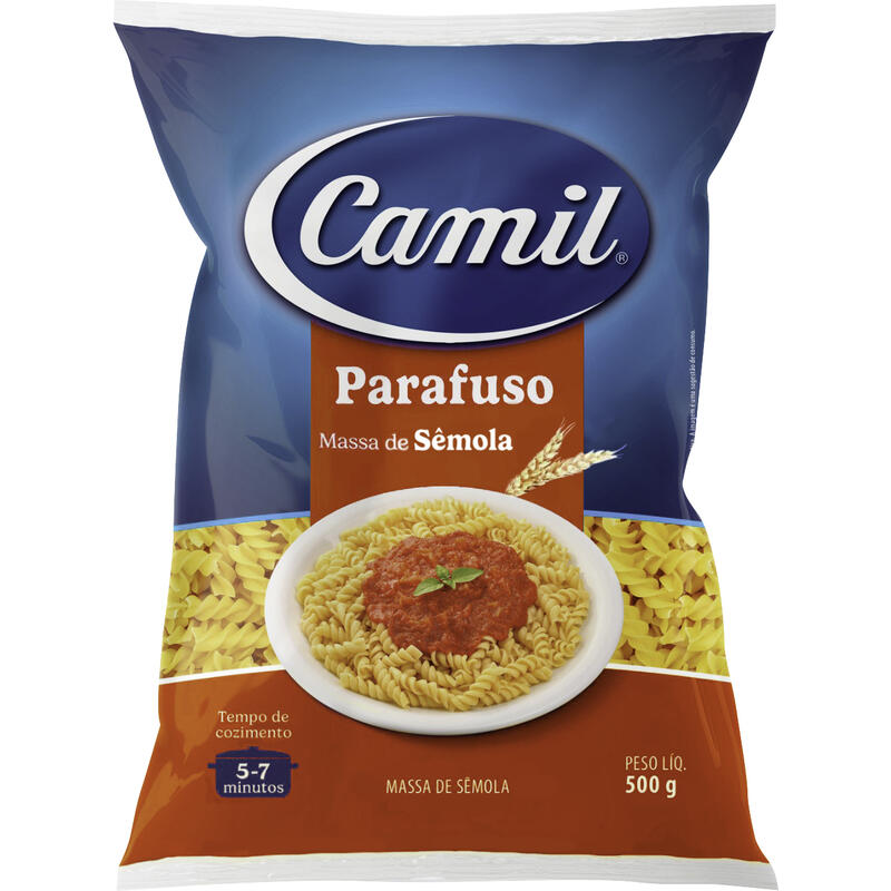Massa Camil Parafuso Semola Pct 500g