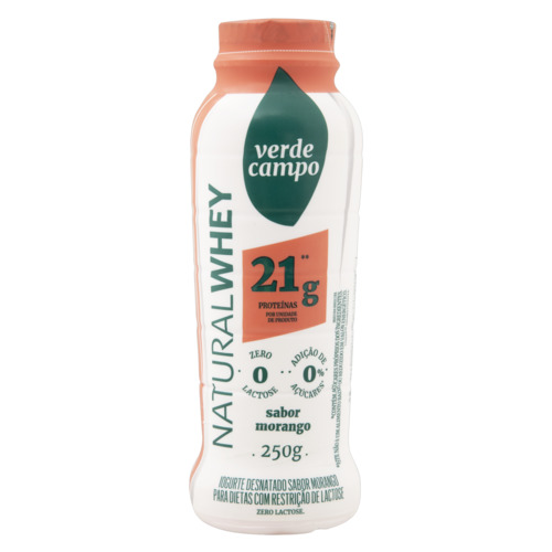 Iogurte Natural Whey Verde Campo Morango 250g