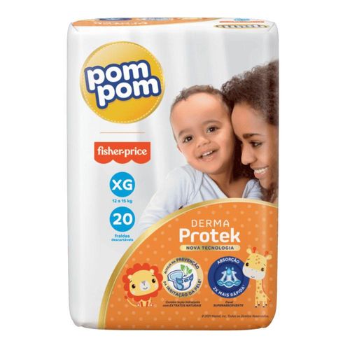 Fralda Pompom Derma Jumbo Xg C/20un