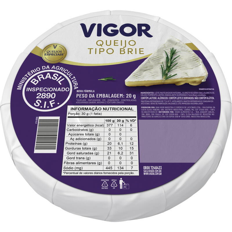 Queijo Tipo Brie Vigor quilo