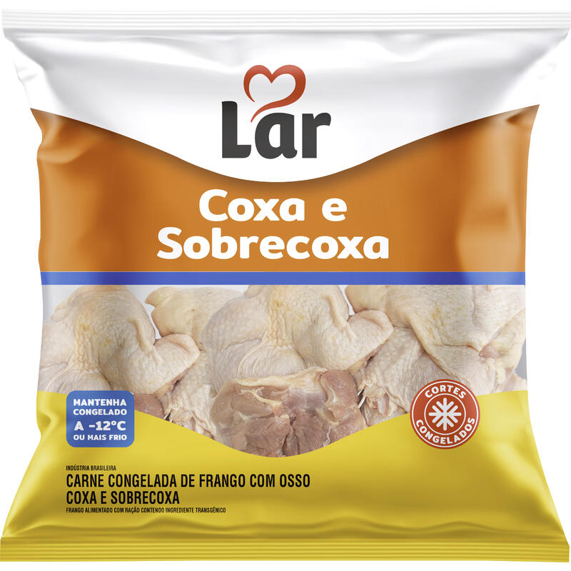 Coxa c/ Sobrecoxa de Frango Lar Cong Preço por quilo no pct