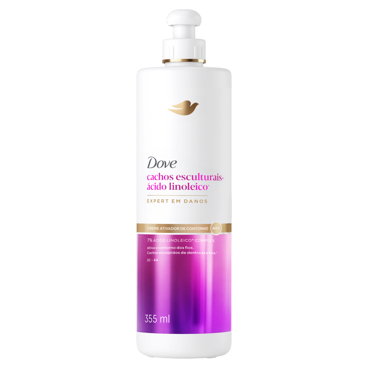 Ativador de Cachos Creme Cachos Esculturais + Ácido Linoleico Frasco Dove 355ml