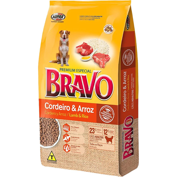 Ração Bravo 10,1Kg - Para Cães - Cordeiro e Arroz
