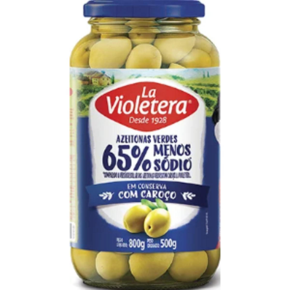 Azeitona Verde com Caroço La Violetera 500g