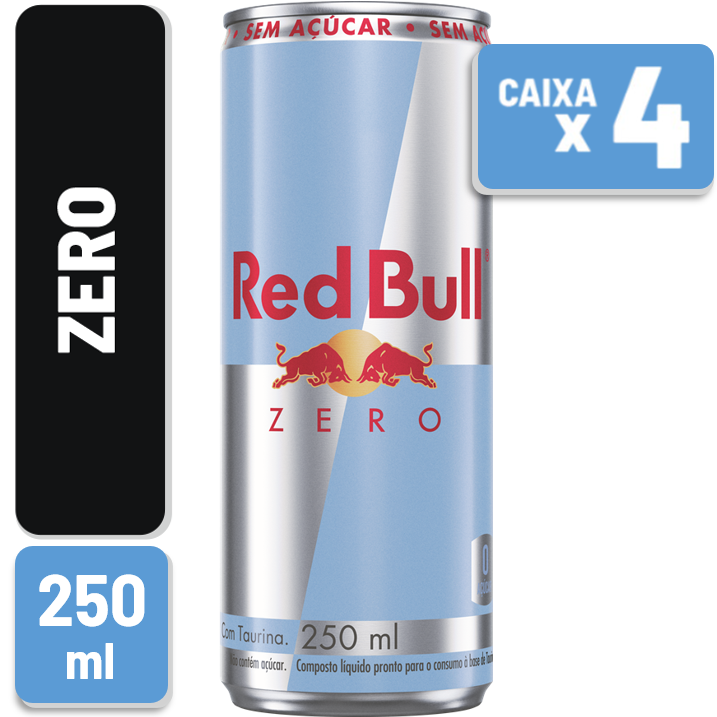 Energético Red Bull Zero Lata 250ml Caixa c/ 4 Un