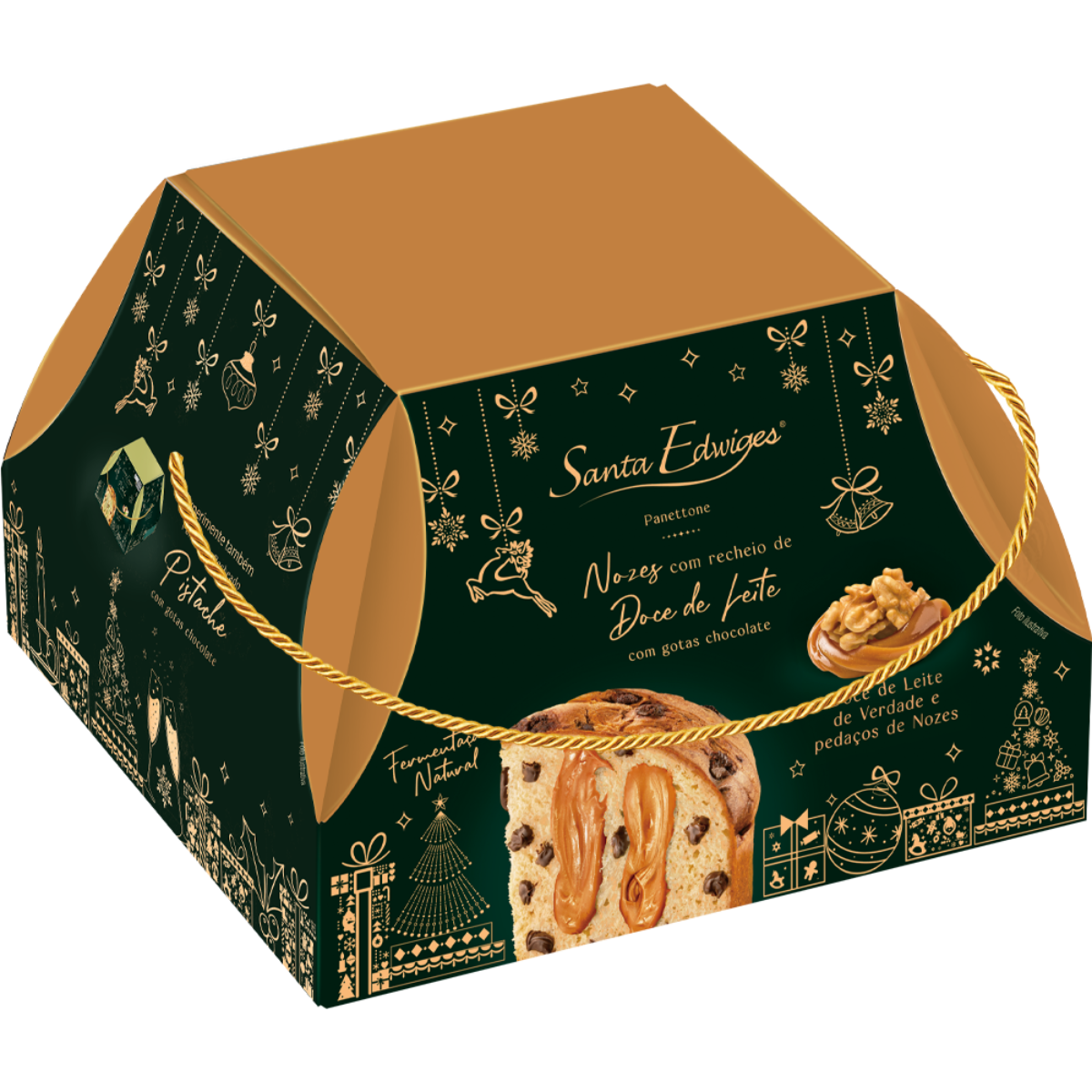Panettone de Nozes com Recheio de Doce de Leite 800g