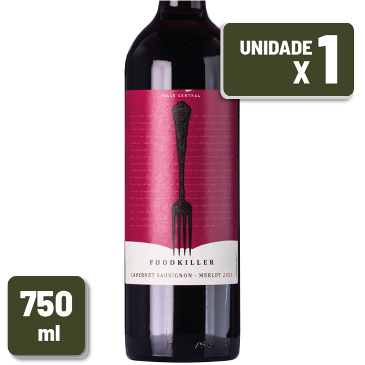 Vinho Foodkiller Cabernet Sauvignon Merlot Garrafa Vidro 750ml