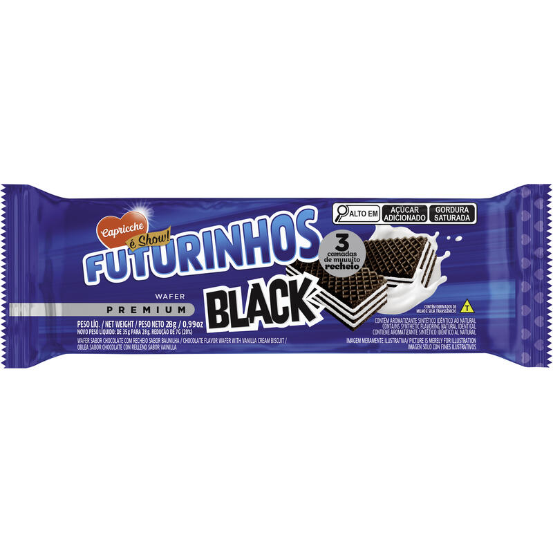 Biscoito Wafer Futurinhos Black 28g