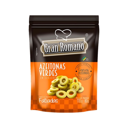 Azeitona Verde Gran Romano Fatiada 80g