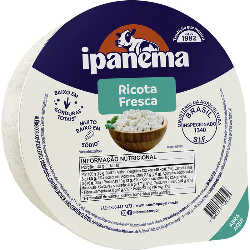 Ricota Fresca Ipanema Preço por quilo na peça