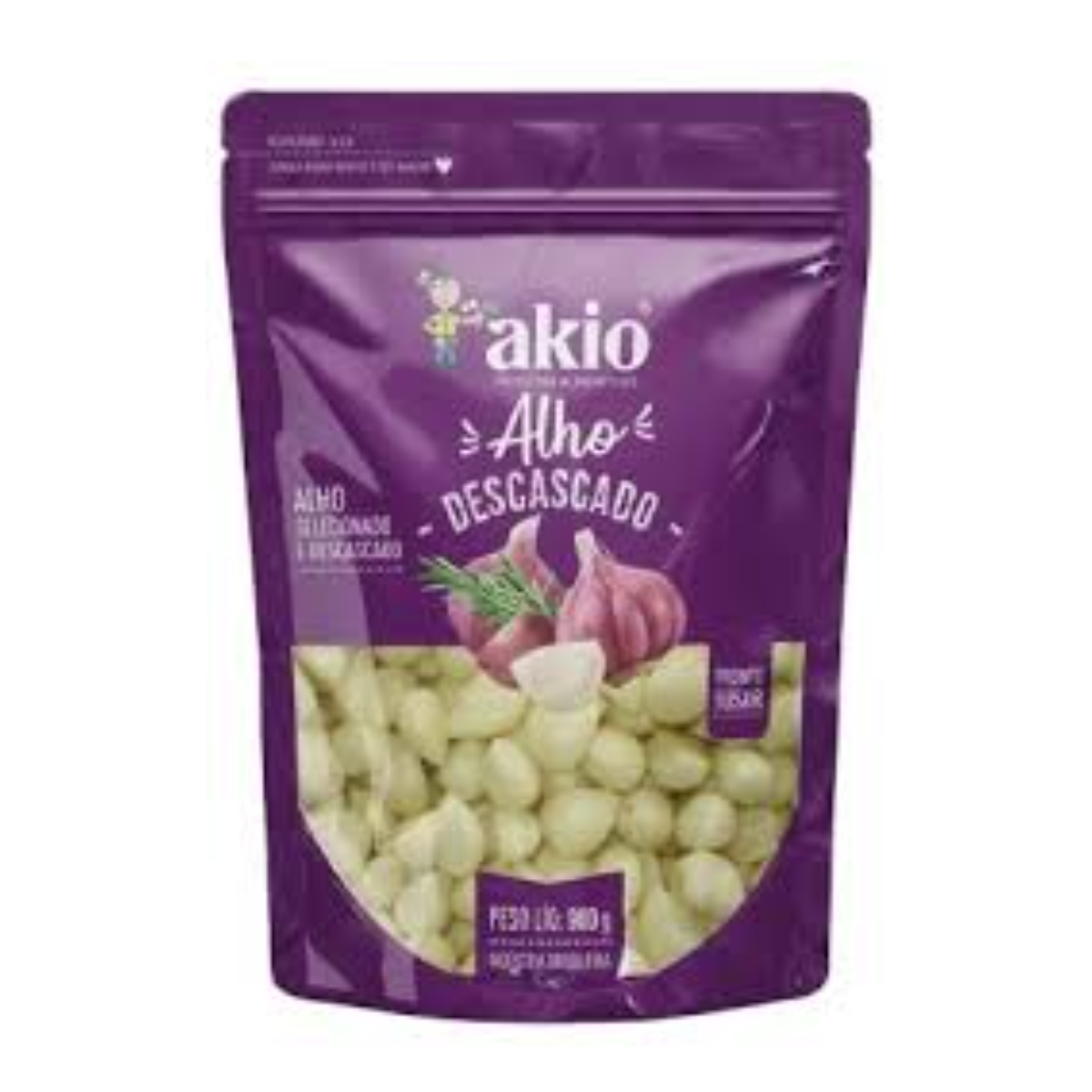 Alho Descascado Akio 900g