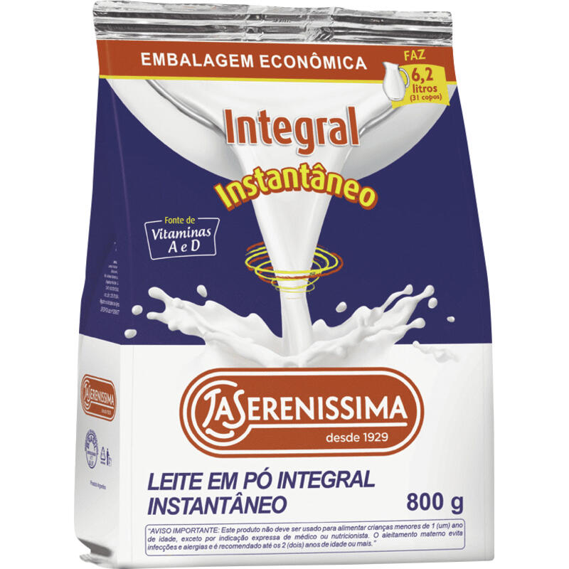 Leite em Pó La Serenissima Integral instantâneo 800g