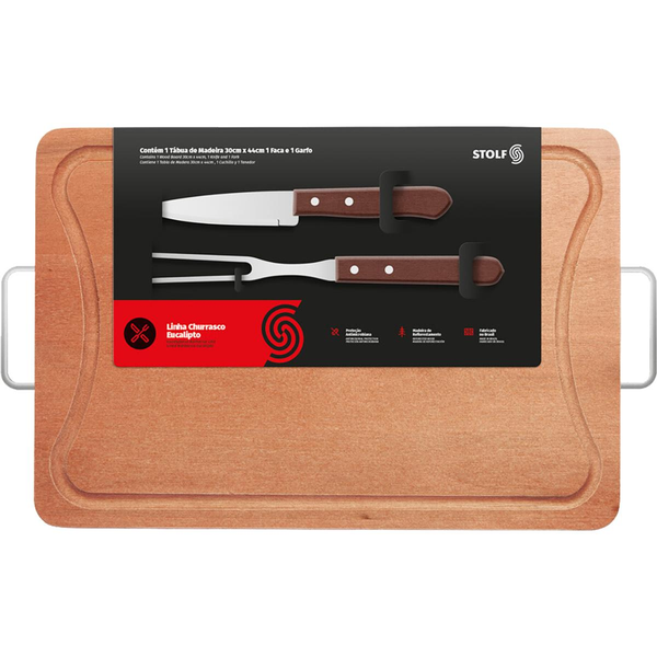 Kit para Churrasco Stolf Com 3 Peças - Slim - Ref. 343