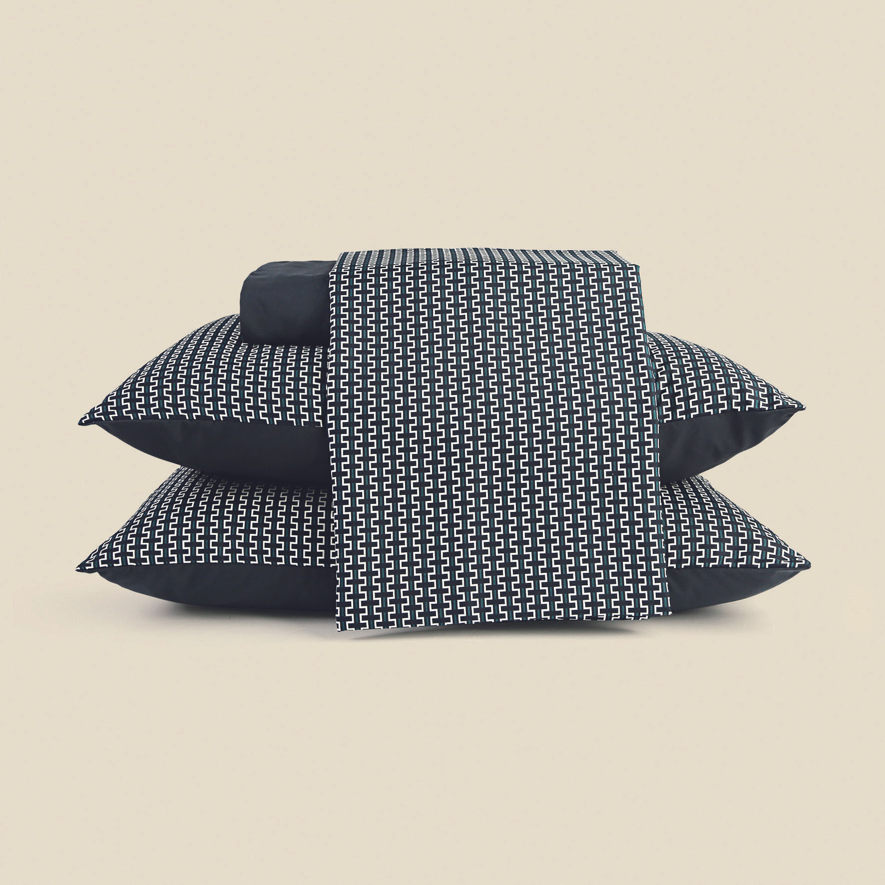 Jogo de Cama Solteiro Tint Preto - A\CASA