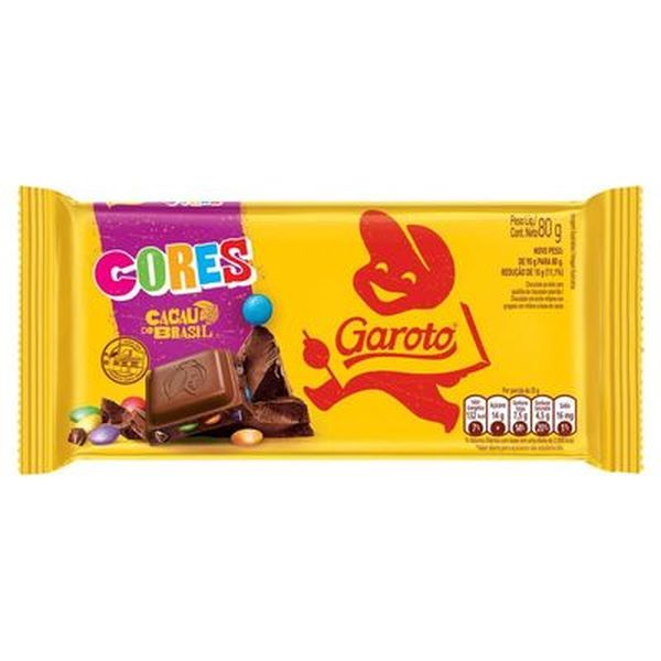 Chocolate Garoto 80g - Cores