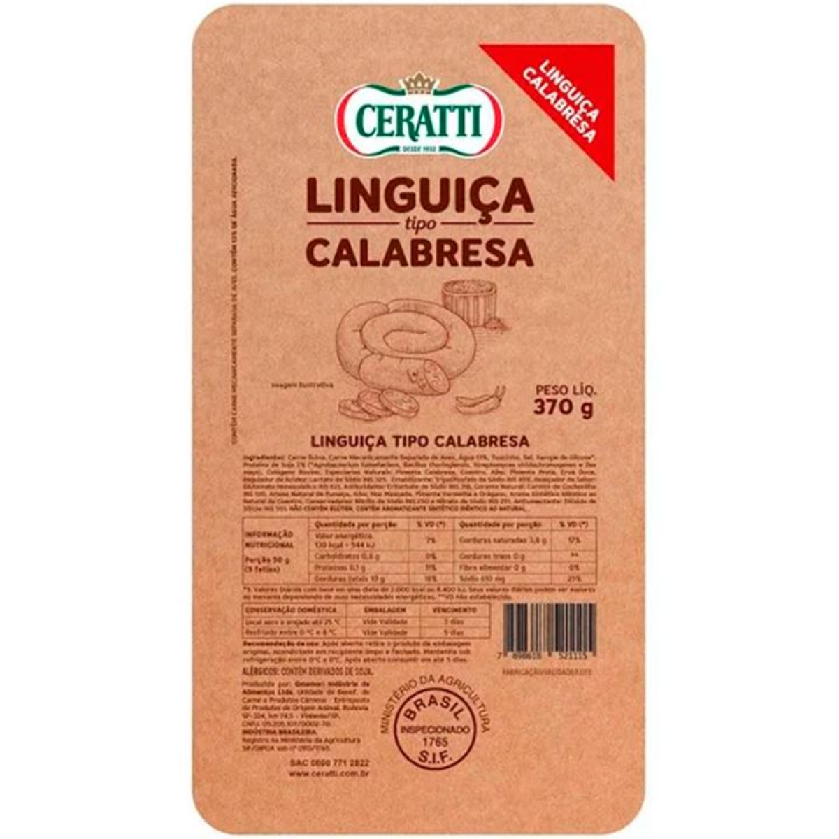 Linguiça TIPO Calabresa Ceratti 370g