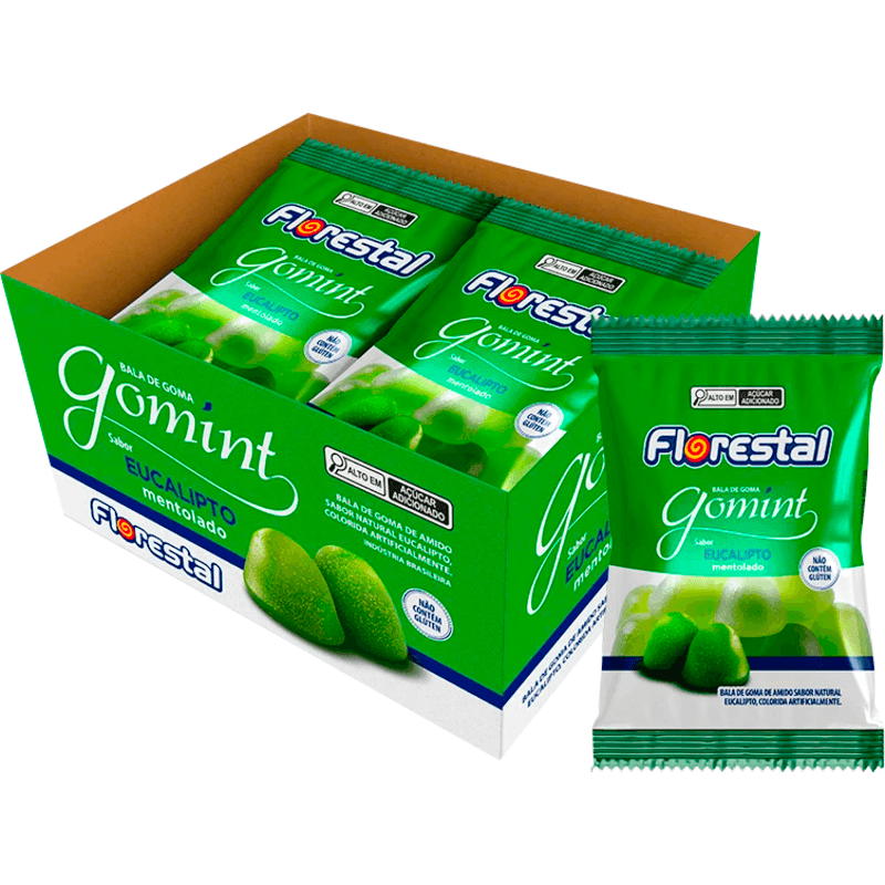 Bala de Goma Florestal Gomint Eucalipto 12x15g