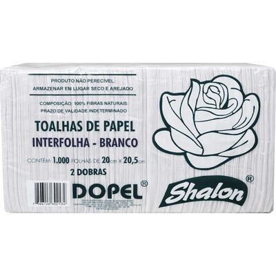 Toalha de Papel Shalon Interfolha Branco 1000 un