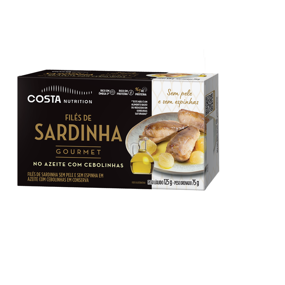 Filés de Sardinha No Azeite Com Cebolinhas Gourmet Costa Nutrition 125g