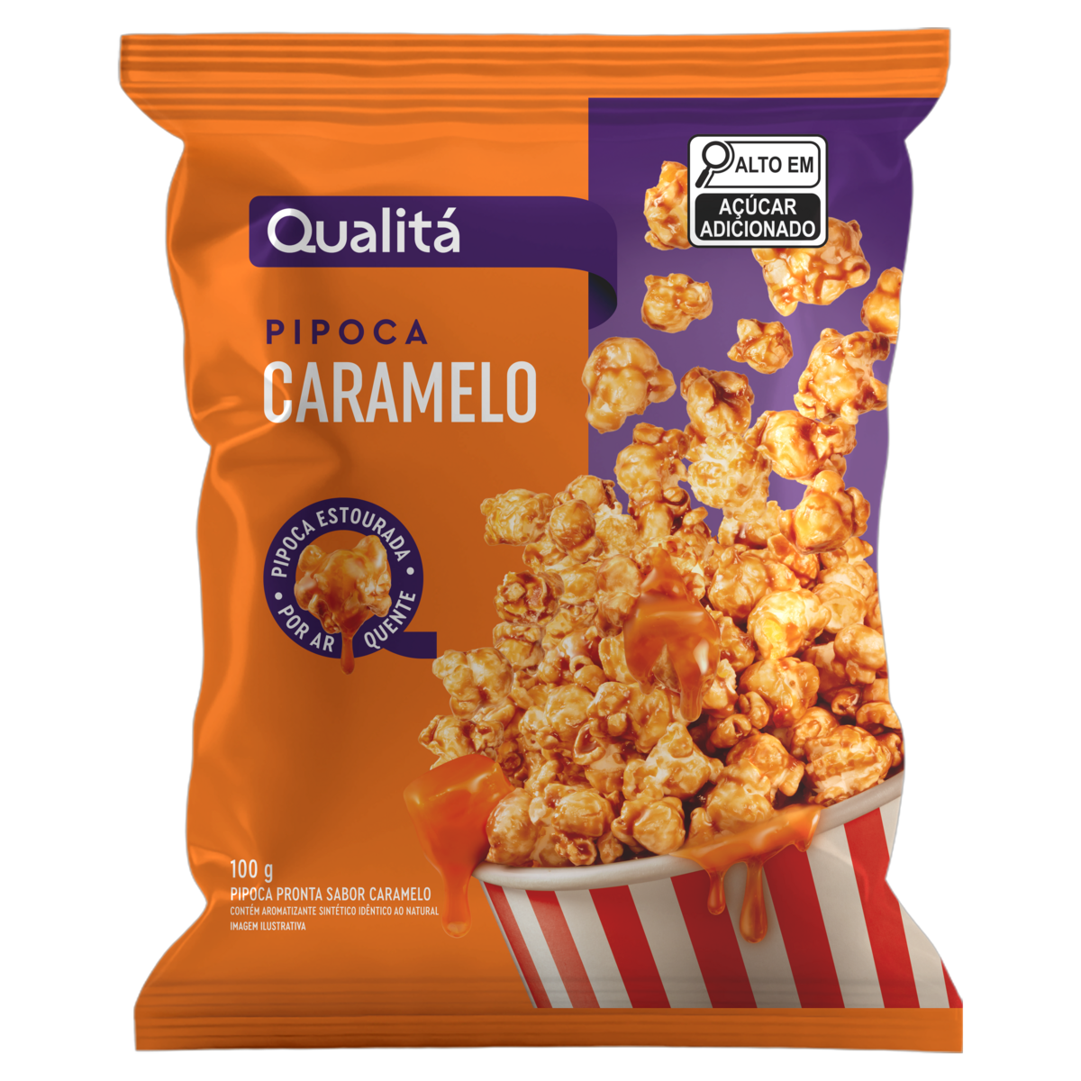 Pipoca Pronta Caramelo Qualitá Pacote 100g