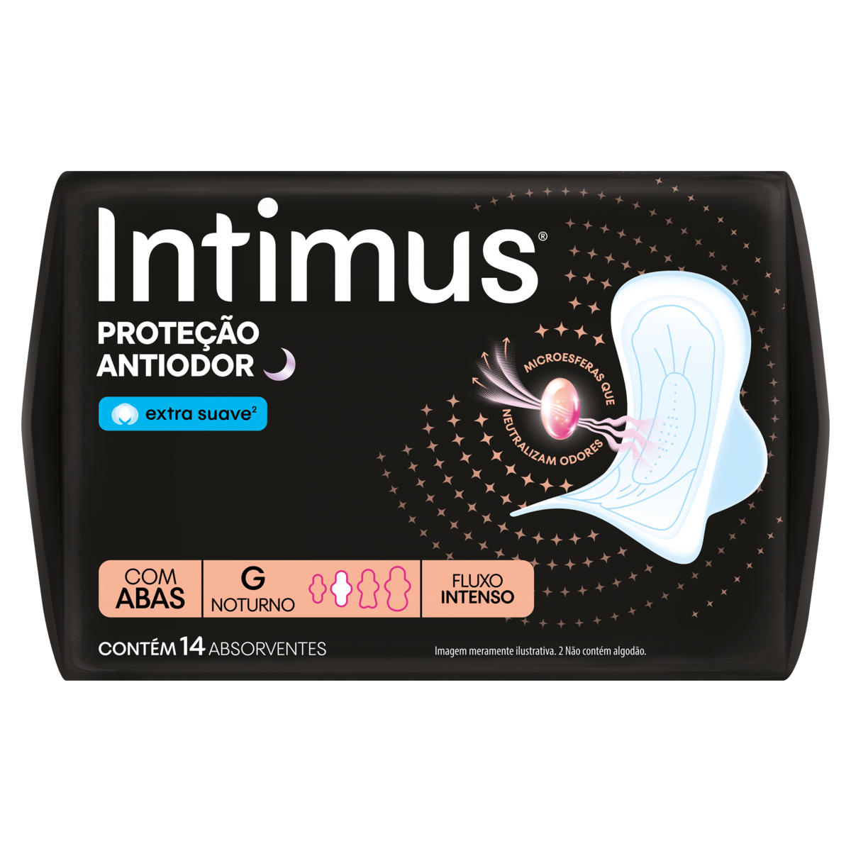 Absorvente Higiênico INTIMUS Toda Renovada Noite com Abas com 14 UN