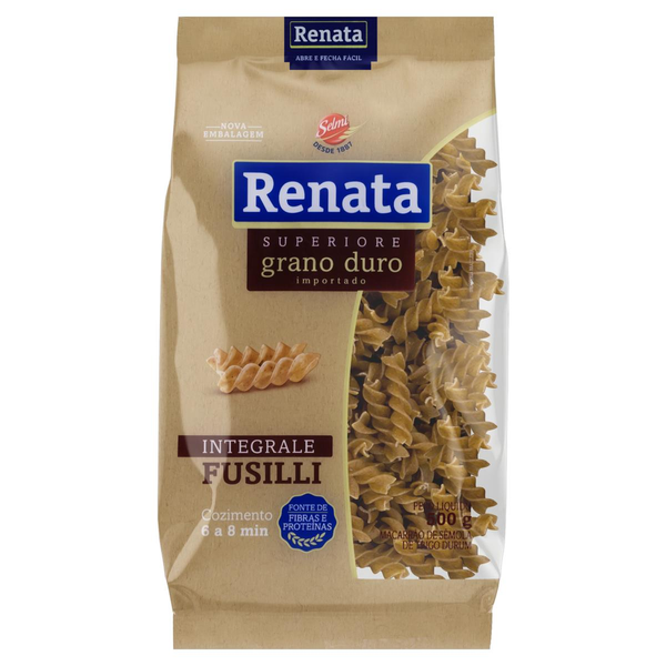 Macarrão de Sêmola de Trigo Grano Duro Integral Fusilli Renata Superiore Pacote 500g