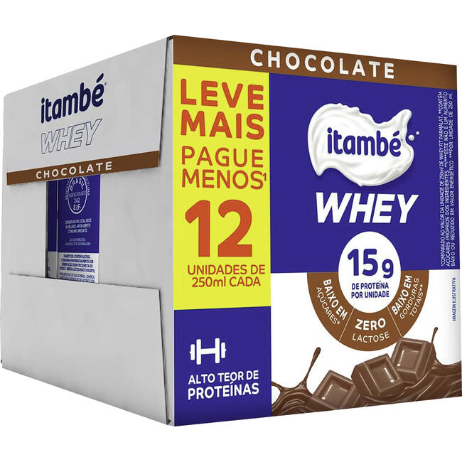 Bebida Láctea Whey Itambé Chocolate 12x250ml