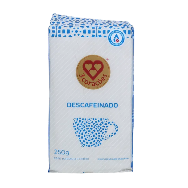 Café 3 Corações 250g - Descafeinado - A Vácuo