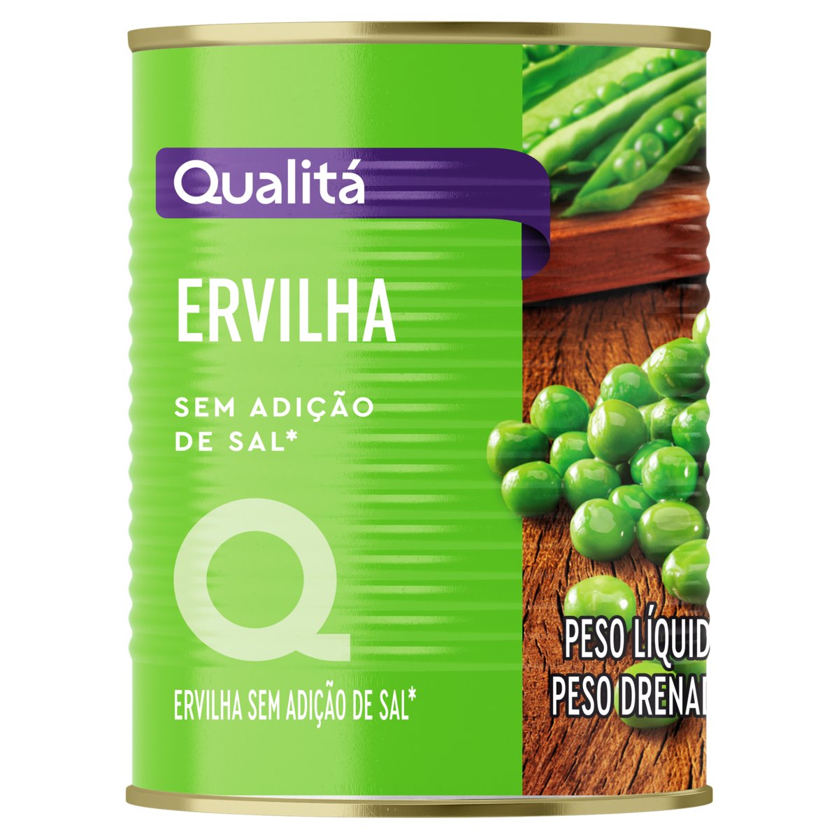 Ervilha em Conserva Sem Adição de Sal Qualitá Lata 170g