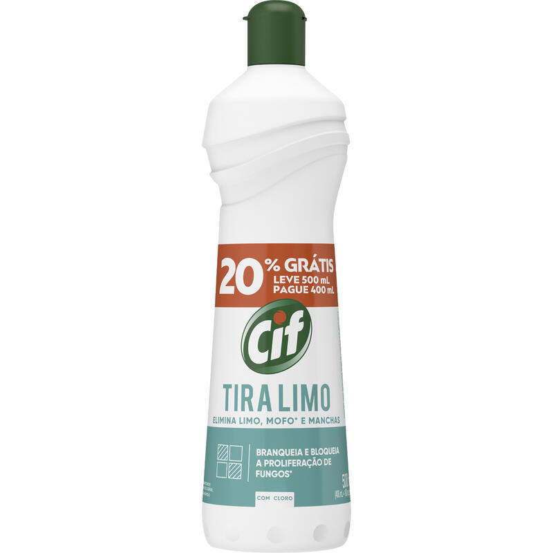 Limpador CIF Tira Limo com Cloro 500ml 20% Grátis