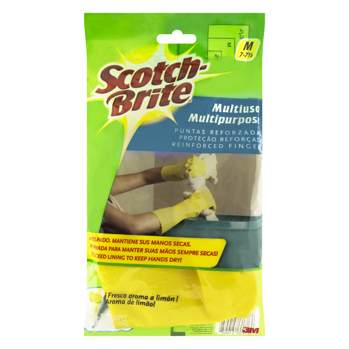 Luva Multiuso Limão Amarela Scotch-Brite M