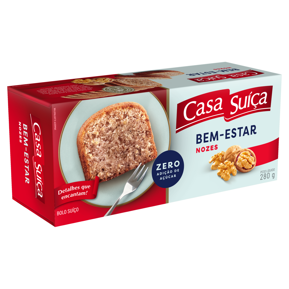 Bolo Suíço Nozes Casa Suíça Caixa 280g