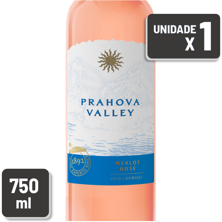 Vinho Prahova Valley Merlot Rosé Garrafa Vidro 750ml