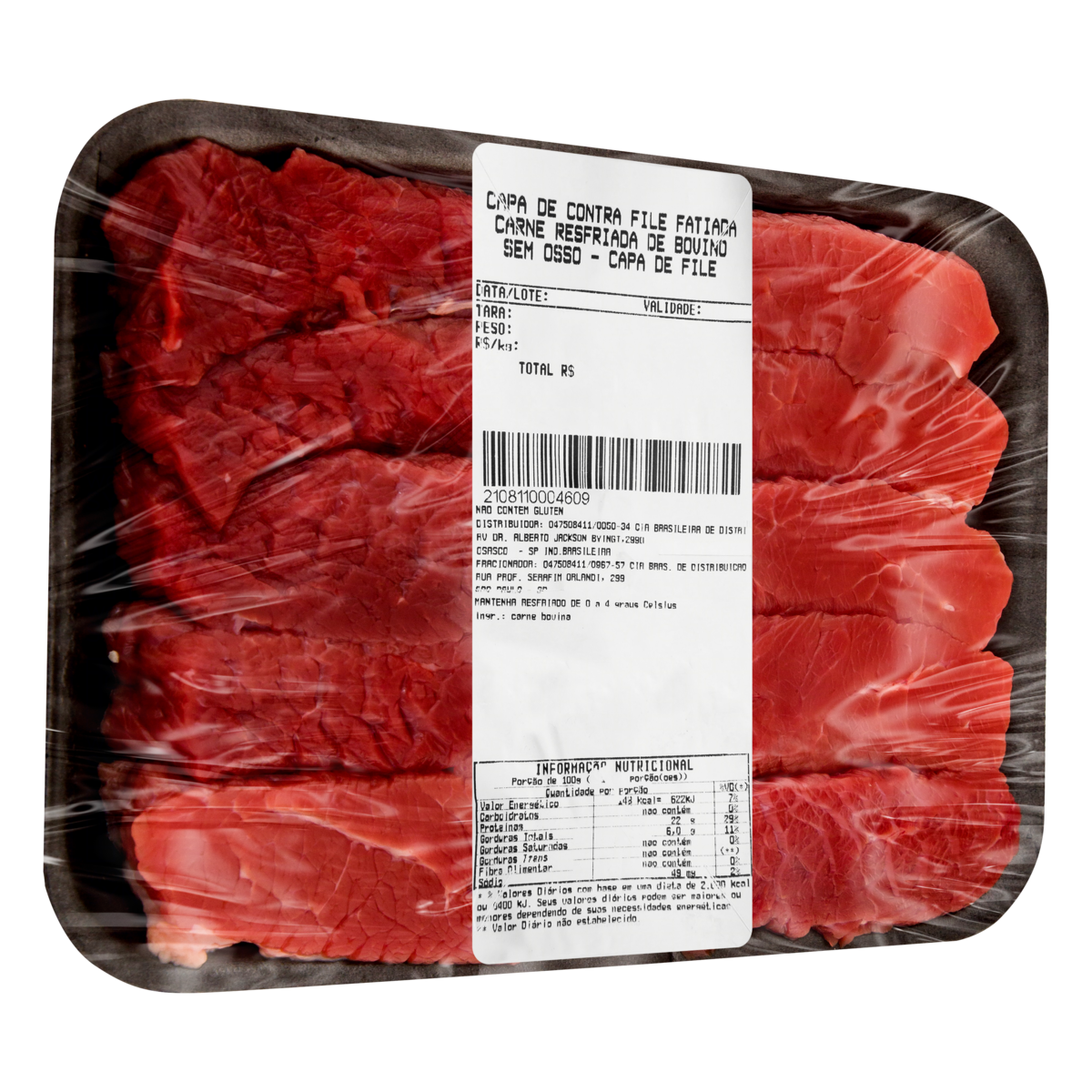 Capa de Filé Bovino Fatiada 800g