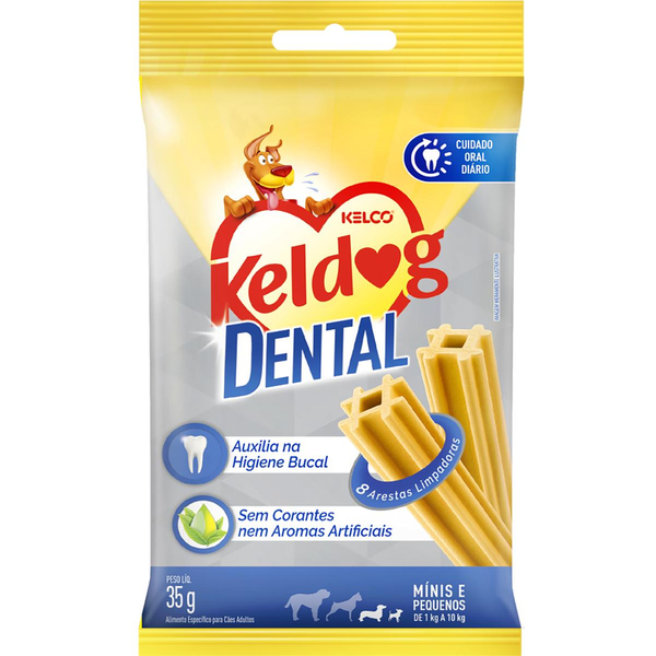 Osso Keldog Para Cães Dental Tradicional Pacote Com 2 Unidades