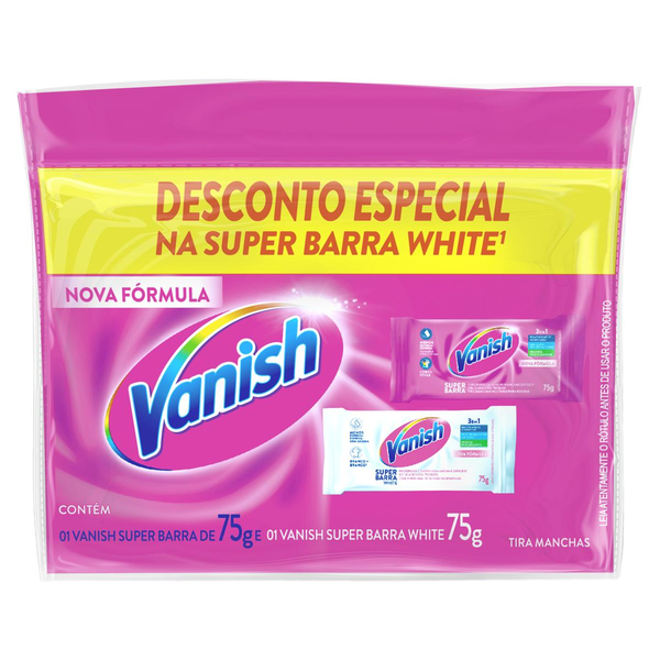 Conjunto em Barra Vanish 75g - White/ Pink - Desconto Especial