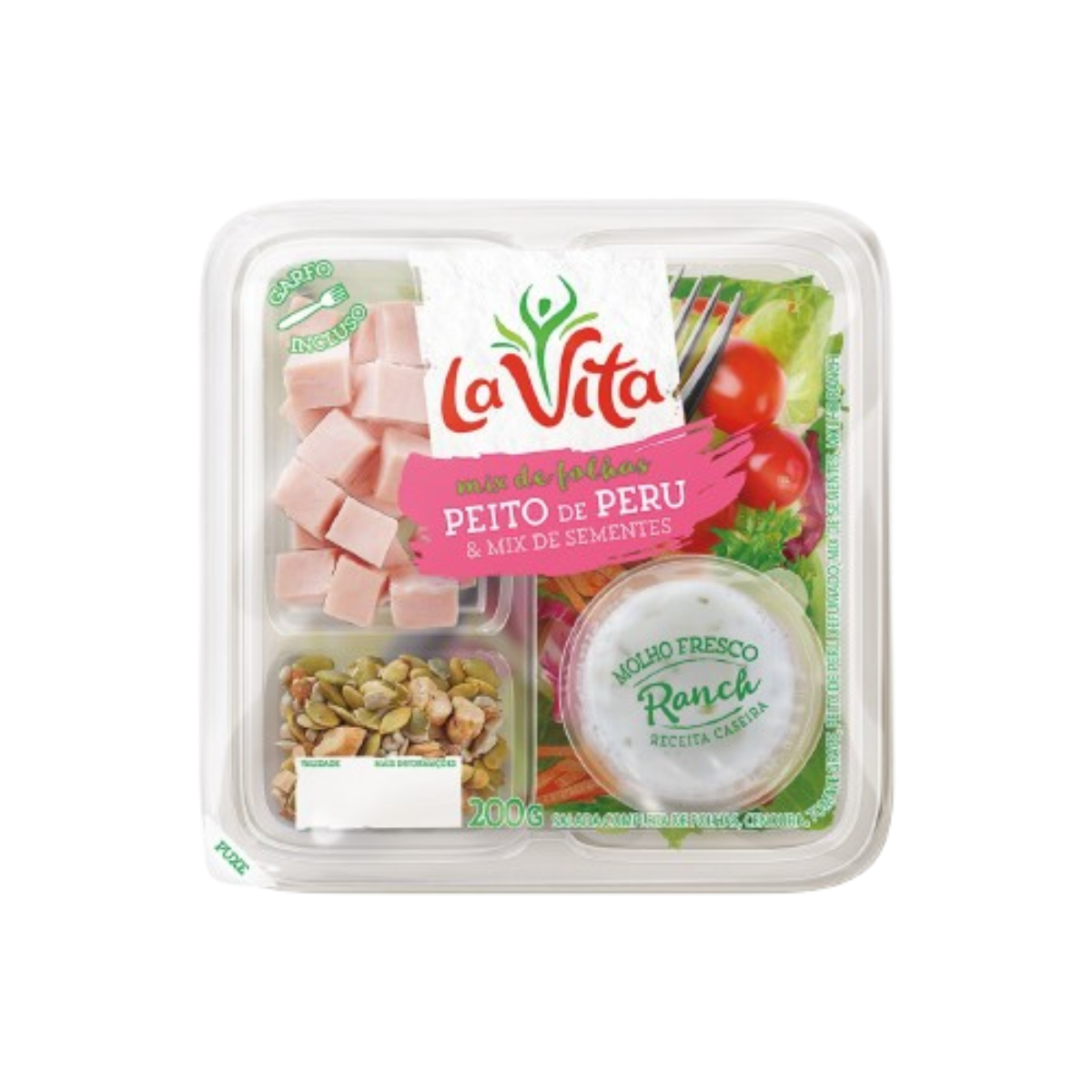 Mix De Folhas Peito De Peru E Mix De Sementes La Vita 200G