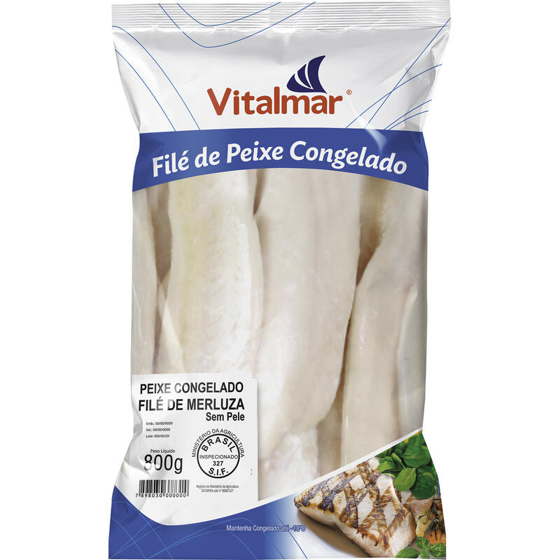 Filé de Peixe Merluza Vitalmar Congelado 800g