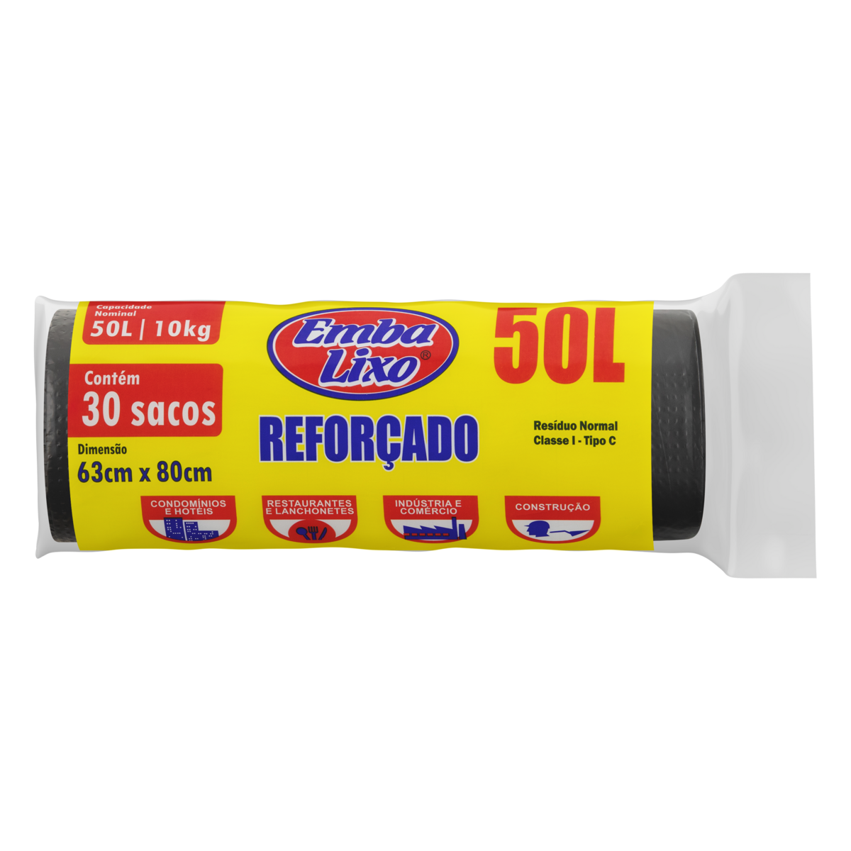 Saco para Lixo Tipo C Reforçado 50l Embalixo 30 Unidades