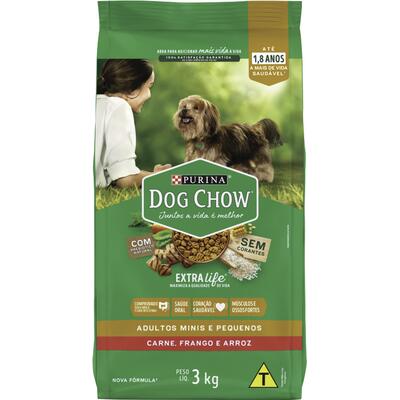 Alimento para Cães Adultos Dog Chow Raças Pequenas 3kg