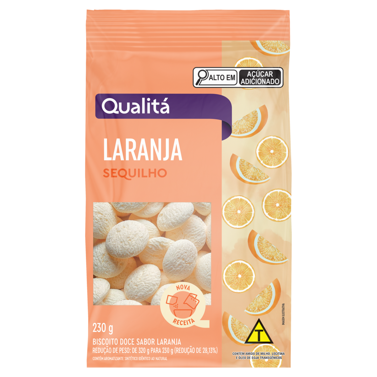 Biscoito Sequilho Laranja Qualitá Pacote 230g